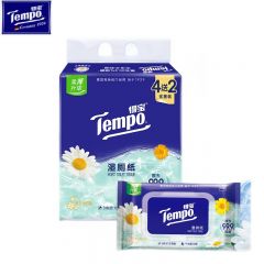 得宝（TEMPO） 洋甘菊湿厕纸 40片*4包+10片*2包 可冲散 湿纸巾湿巾