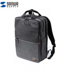 山业（SANWA）商务电脑包 大开口 立体皮革拼接风 BAG-BPC7BK
