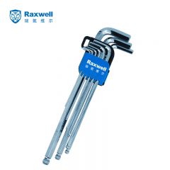 瑞氪维尔（Raxwell） 公制球头特长内六角扳手 9件套 RTWA0103