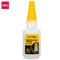 得力（deli）53578防堵塞瞬间胶 透明 20g/瓶 12只/盒（盒）适用于办公家庭可粘金属陶瓷木材