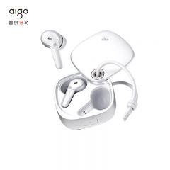 爱国者（aigo）TU01A 蓝牙耳机沉浸音效主动降噪超长续航64小时游戏低延迟 白色