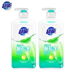 超能 植物护手餐具净1kg*2瓶洗洁精食品用级APG活性成分轻松过水无碱性残留