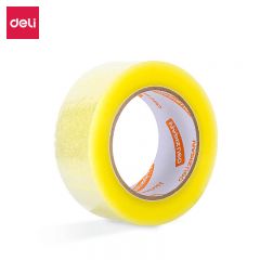 得力（deli）至冠JD653封箱胶带48mm*100y*45μm透明黄BOPP材质快递打包办公商务仓储粘胶带6卷/筒