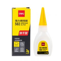 得力（deli）7145-502强力瞬间胶 准确点胶 无痕胶透明胶粘剂 可粘金属陶瓷木材