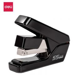 得力（deli）0371S省力平钉订书机黑色防卡钉弹出式钉道