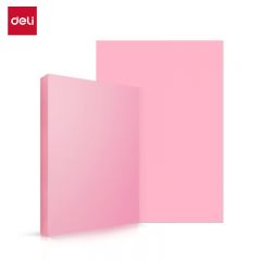 得力（deli）ZC001彩色复印纸彩色打印纸 儿童手工折纸剪纸彩纸 非硬卡纸70g A4 100页/包浅红色